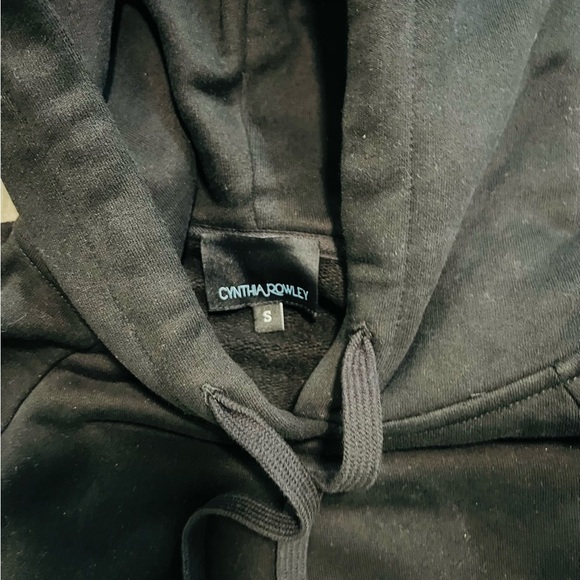 CYNTHIA ROWLEY**Black Hooded Sweater Dress**Small $280 - Picture 3 of 3